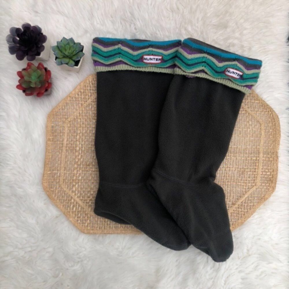 Hunter Fleece Welly Boot Socks Zig Zag Chevron